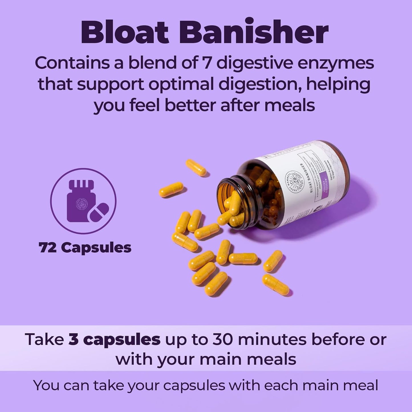 Happy Mammoth  Bloat Banisher™ 72 capsules